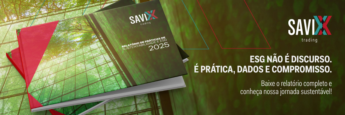 Capa do Relatório de Práticas de Sustentabilidade e ESG 2025 da Savixx Trading